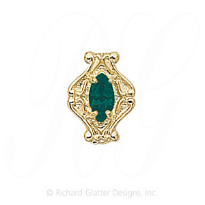 GS200 E - 14 Karat Gold Emerald Slide 